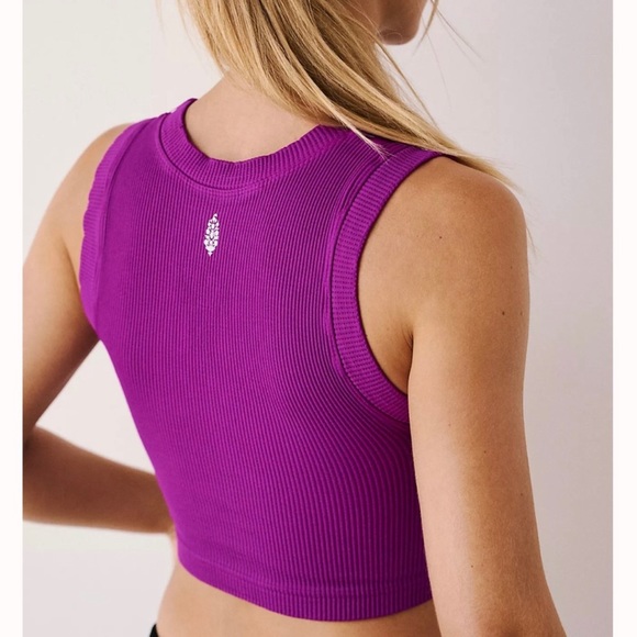 Free People Happiness Runs Muscle Tank Top in Vivid Violet Size XL NEW - Picture 2 of 7